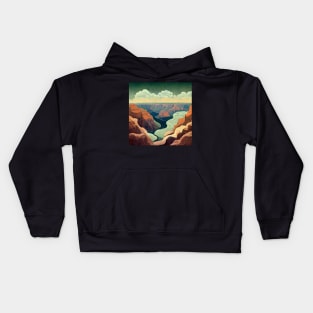 Cartoon image of the Grand Canyon with pastel colors. Kids Hoodie